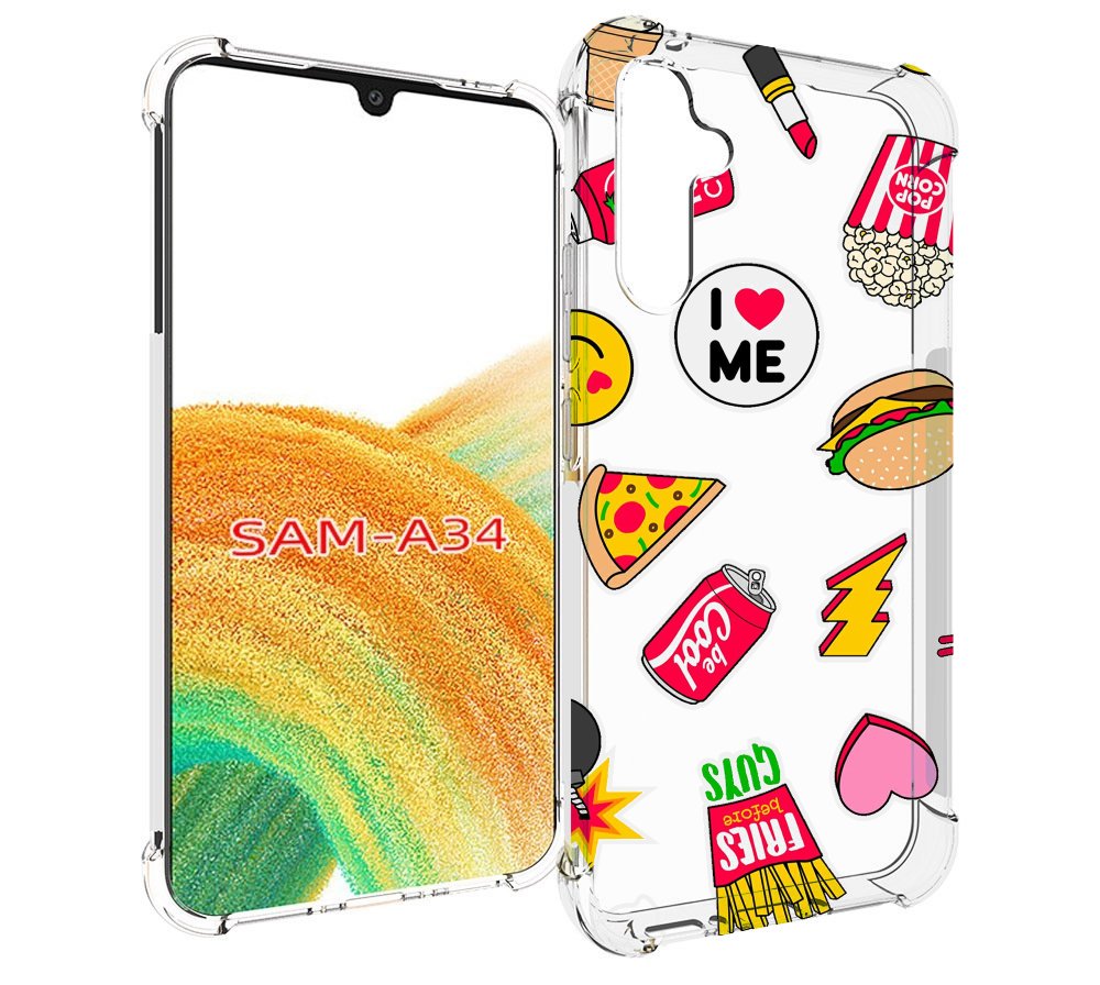 

Чехол MyPads фаст-фуд для Samsung Galaxy A34, Tocco