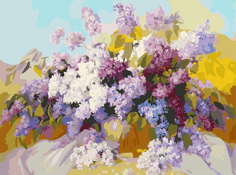 

Картина по номерам Белоснежка Сирень, 30x40, Сирень