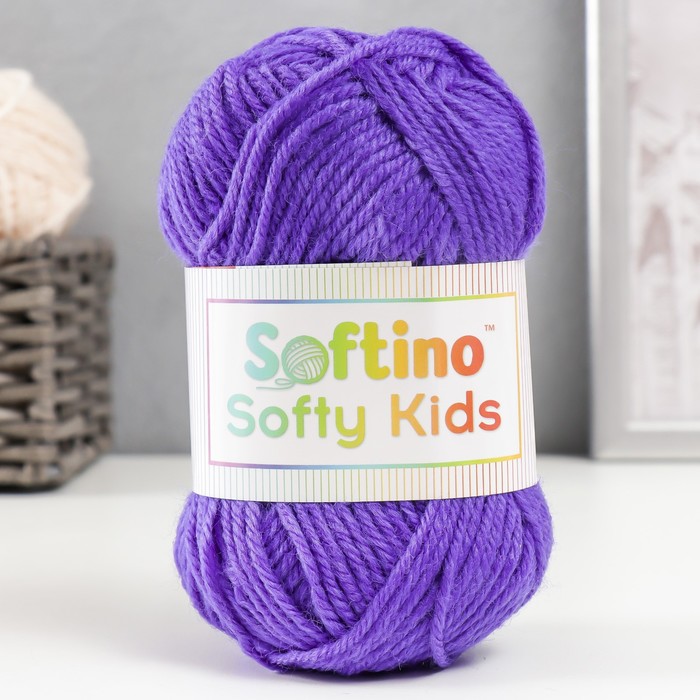 

Пряжа 100% акрил Softy Kids 90м ±5м 50 гр цвет 30 лиловый (2 шт), Фиолетовый