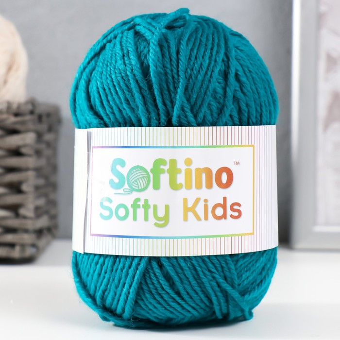 

Пряжа 100% акрил Softy Kids 90м ±5м 50 гр цвет 19 лазурный (2 шт), Бирюзовый