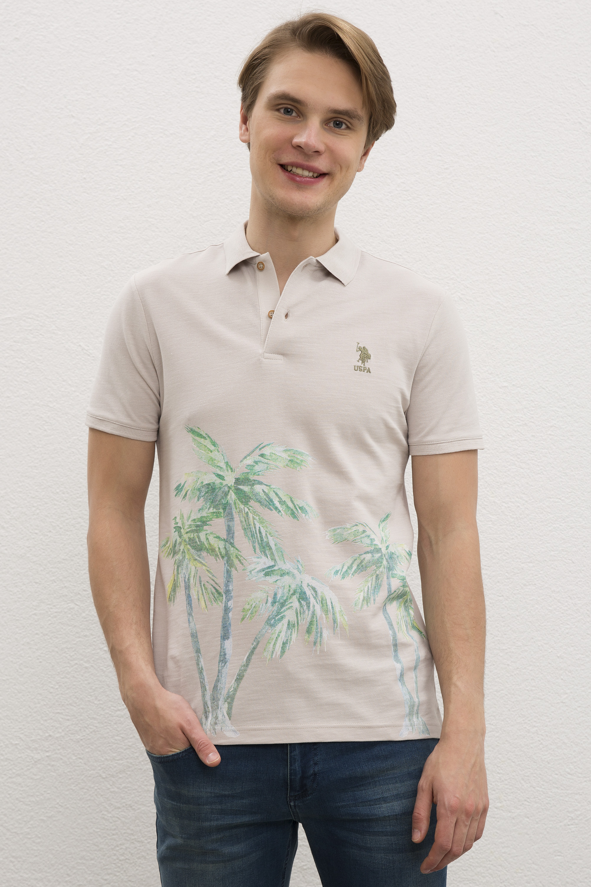 

Футболка мужская U.S. POLO Assn. G081SZ0110STAN бежевая M, G081SZ0110STAN