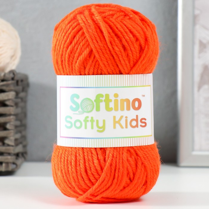 

Пряжа 100% акрил Softy Kids 90м ±5м 50 гр цвет 07 морковный (2 шт), Оранжевый
