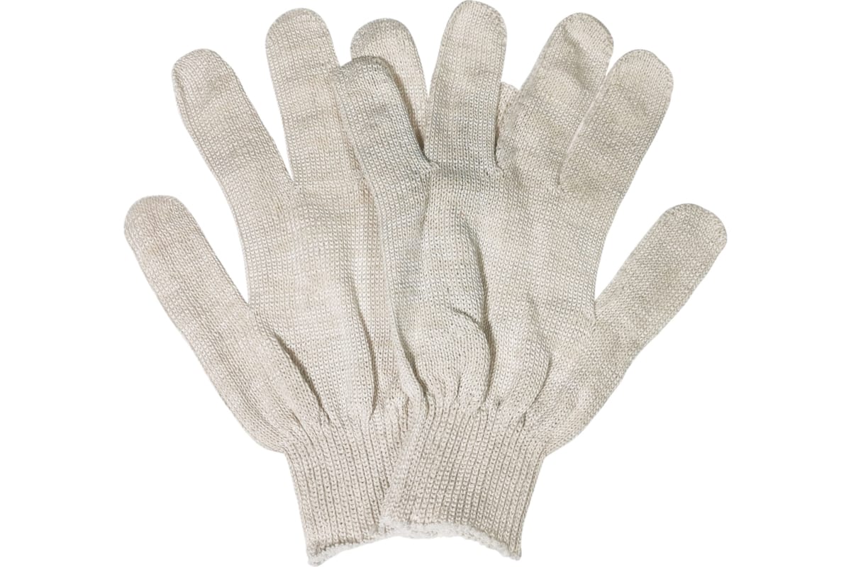 Трикотажные перчатки КОРДЛЕНД хлопок, 5-ти нитка, белые, 50 пар, 10-й класс, M, 39-41 гр,