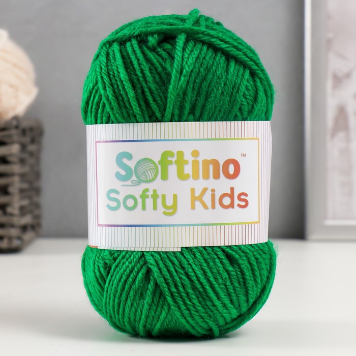 

Пряжа 100% акрил Softy Kids 90м ±5м 50 гр цвет 45 зеленый мох (2 шт)