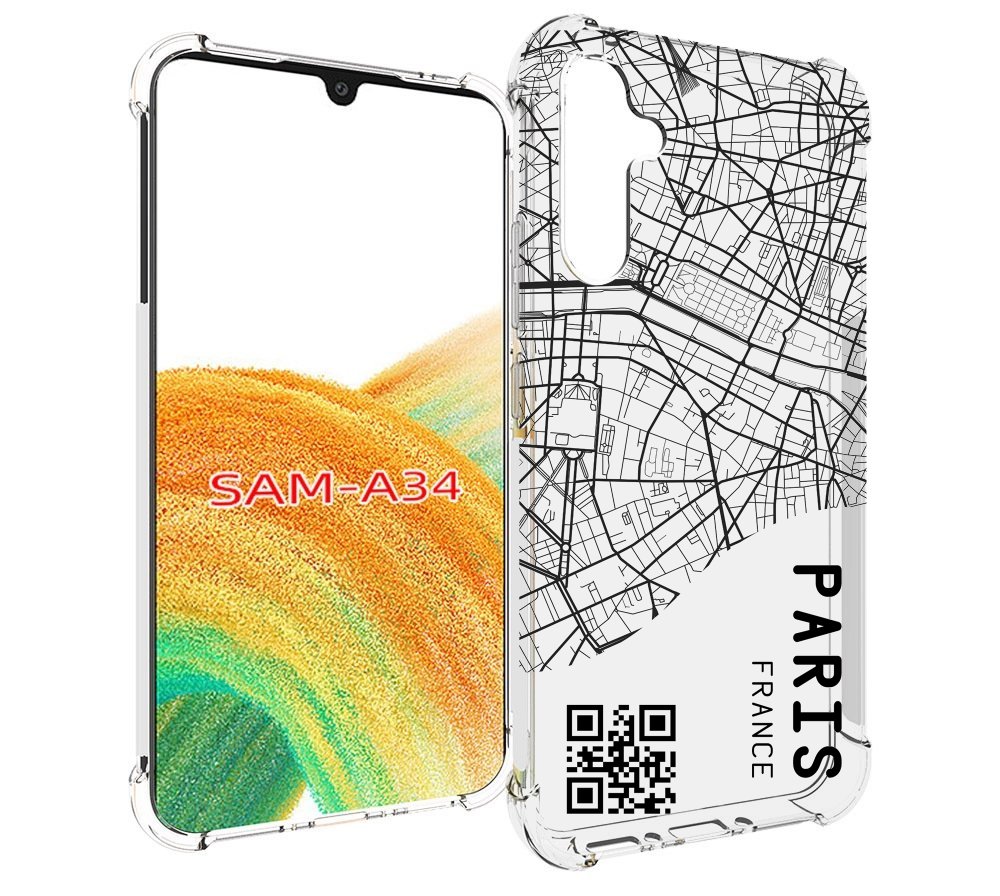 

Чехол MyPads схема-париж для Samsung Galaxy A34, Tocco