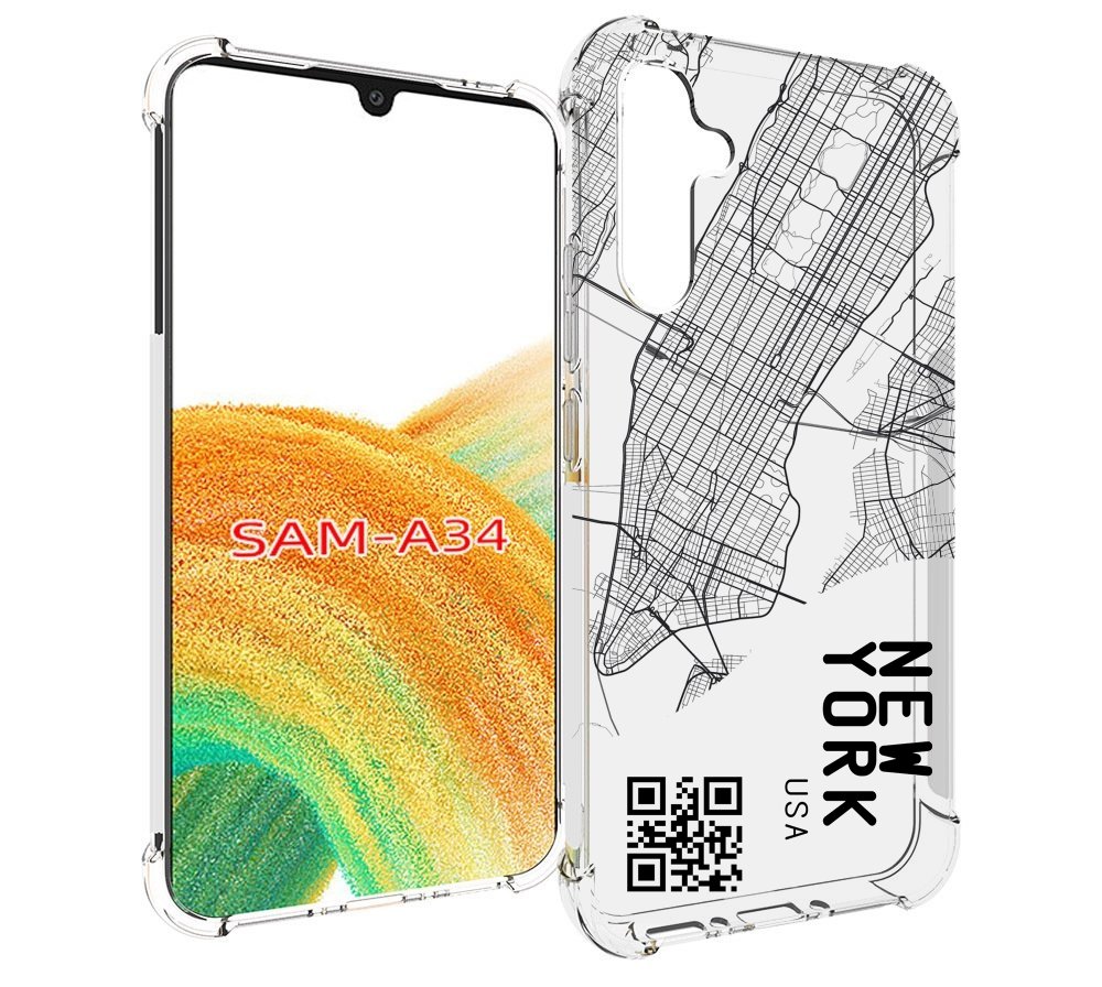 

Чехол MyPads схема-нью-йорк для Samsung Galaxy A34, Tocco