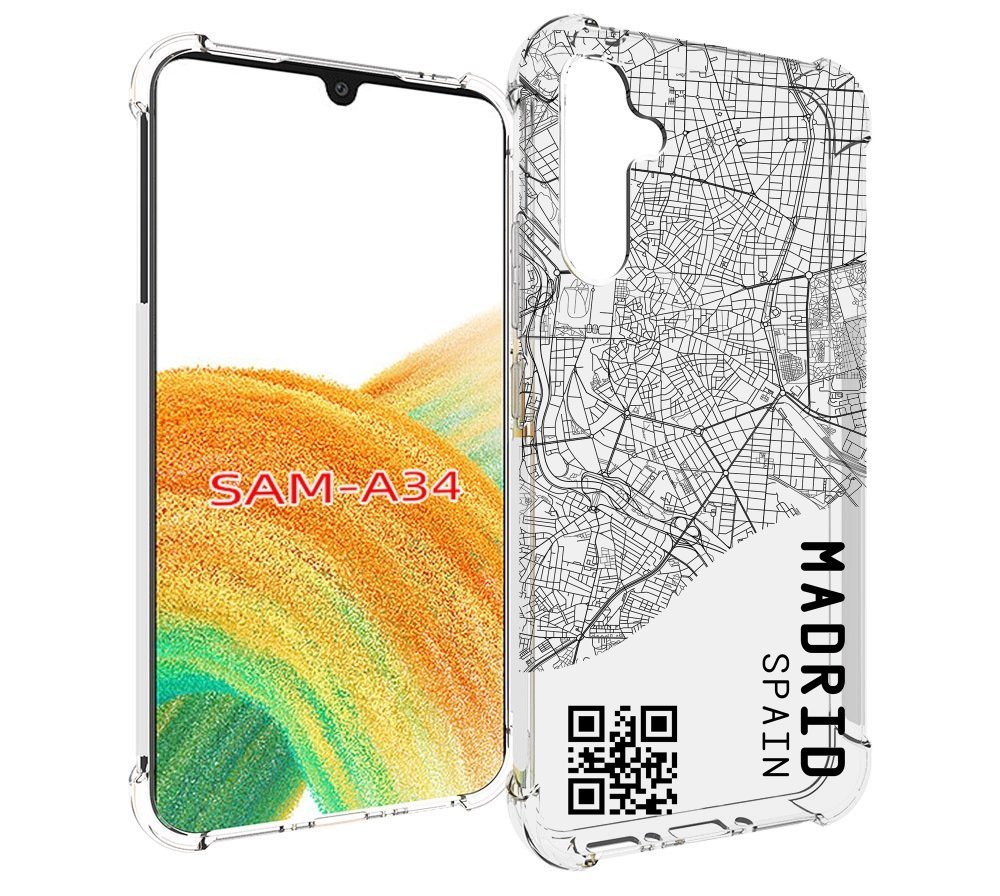 

Чехол MyPads схема-мадрид для Samsung Galaxy A34, Tocco