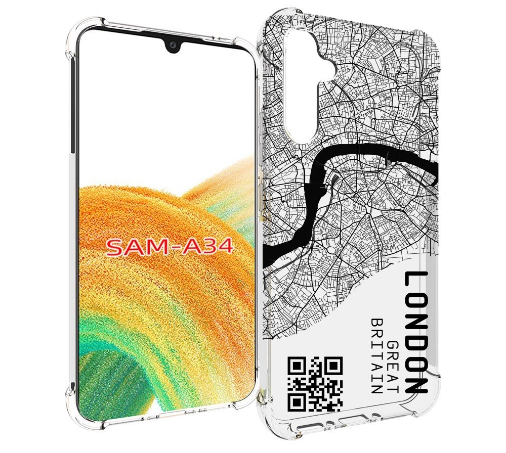 

Чехол MyPads схема-лондон для Samsung Galaxy A34, Tocco