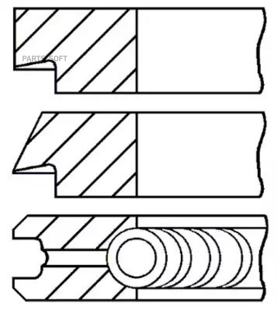 

GOETZE 08-438300-00 Кольца FIAT DOBLO II 1.4 10= STD/LINEA 1.4 07= 1шт