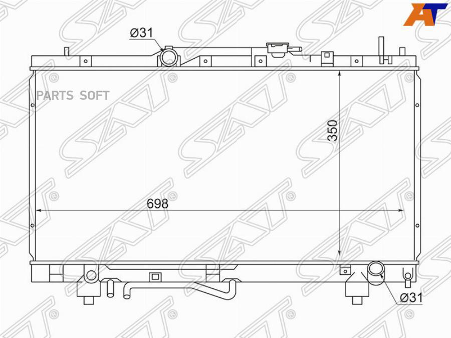 

SAT Радиатор TOYOTA CORONA PREMIO/CARINA/CALDINA ST19#/ST21# 96-02