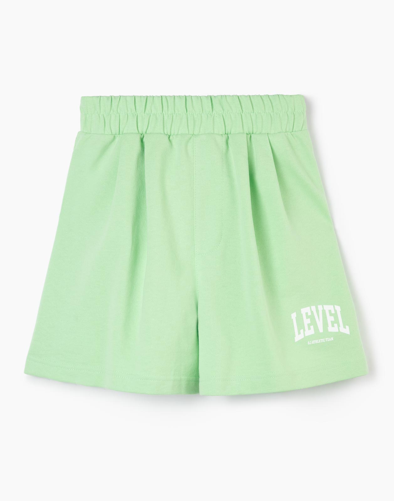 Зелёные спортивные шорты с принтом для девочки р.164