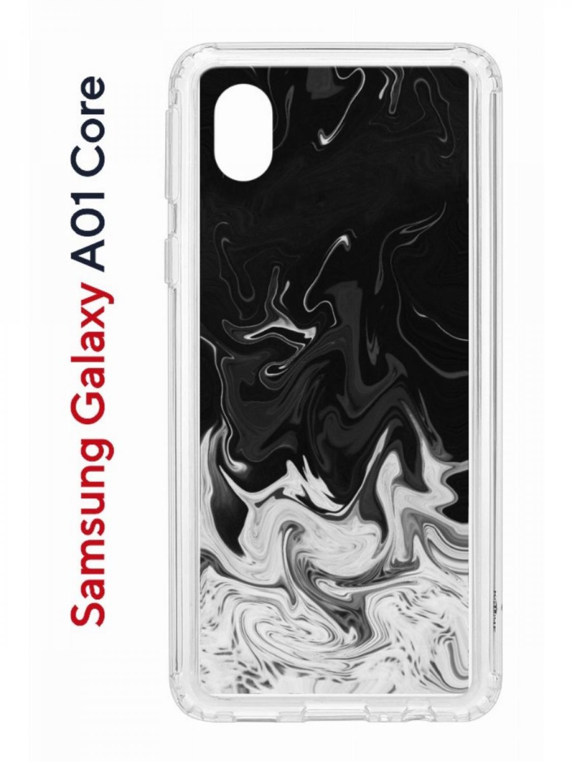 

Чехол на Samsung A01 Core с принтом Kruche Print Разводы краски, противоударный бампер, Прозрачный;черный;белый;серый, Самсунг а01 Кор