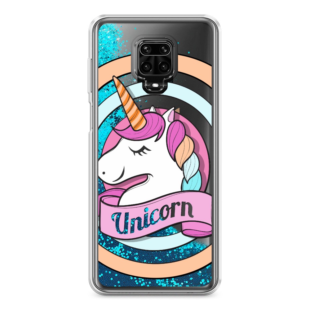 фото Жидкий чехол с блестками "unicorn зефирный" на xiaomi redmi note 9s awog