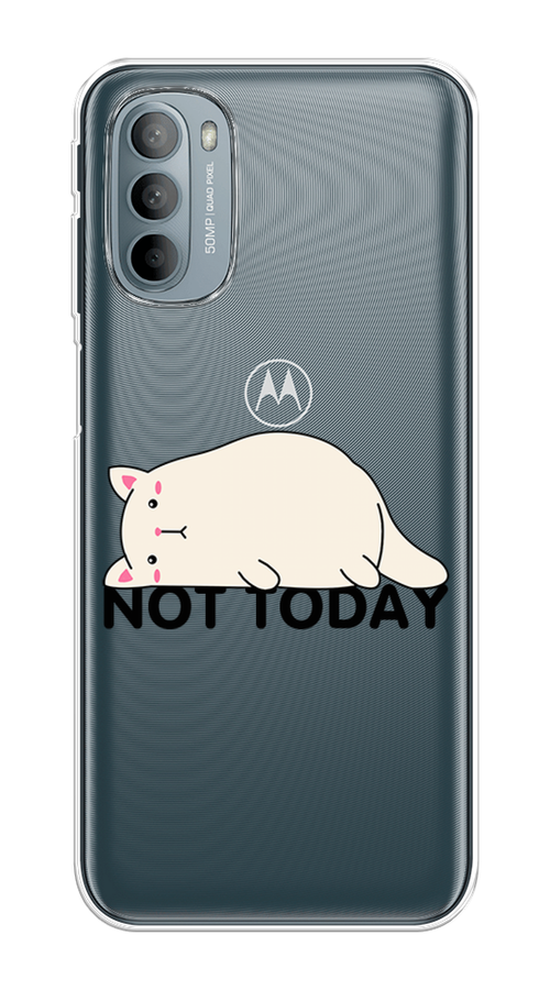 

Чехол на Motorola Moto G31 "Cat not today", Белый;розовый;черный, 241850-1