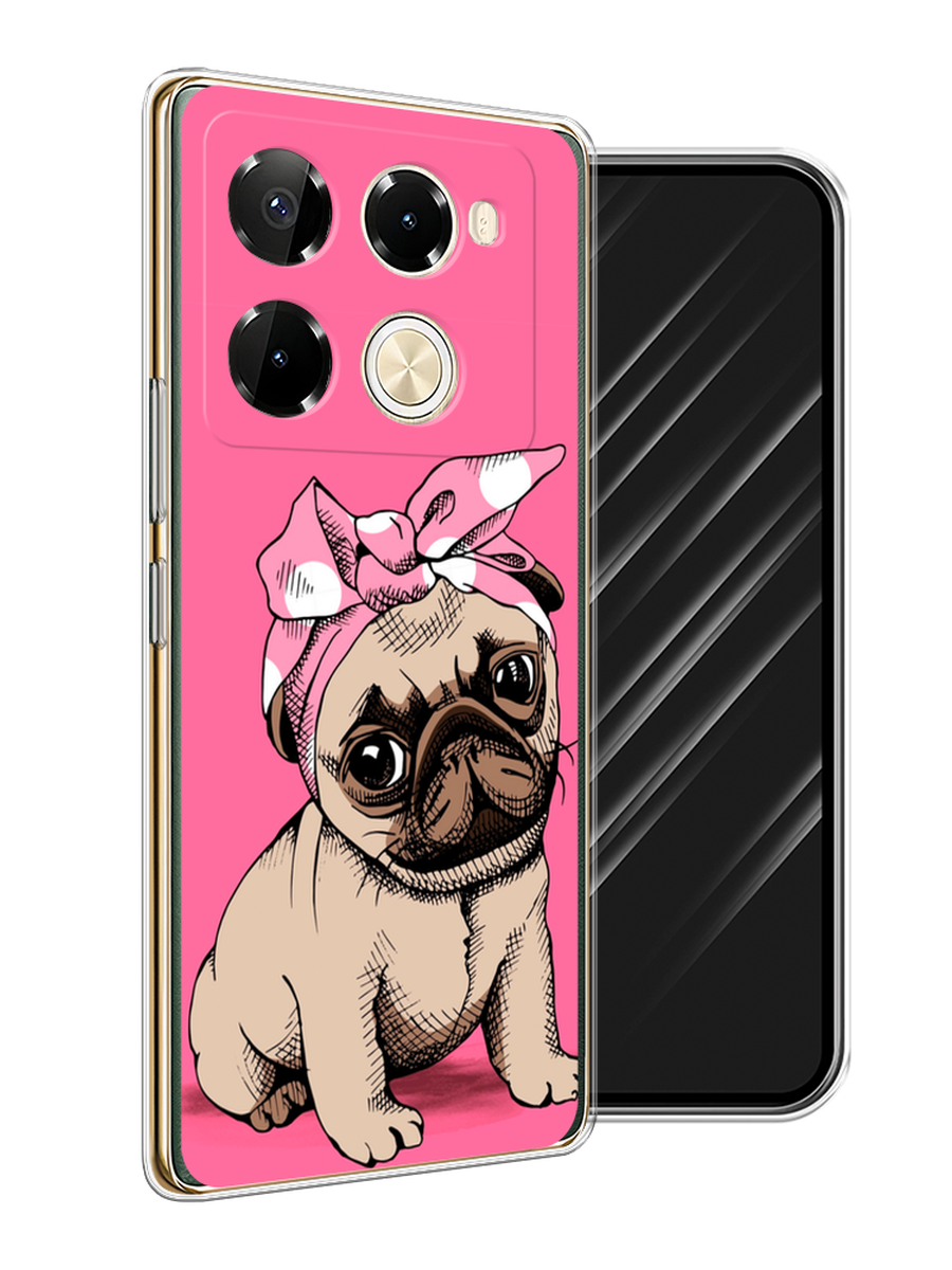

Чехол Awog на Infinix Note 40 Pro 5G/Note 40 Pro Plus "Dog Pin-Up", Розовый;бежевый, 3105950-1