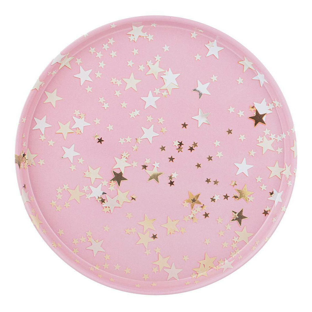 

Поднос Agness Goldstar розовый 33x2,1 см
