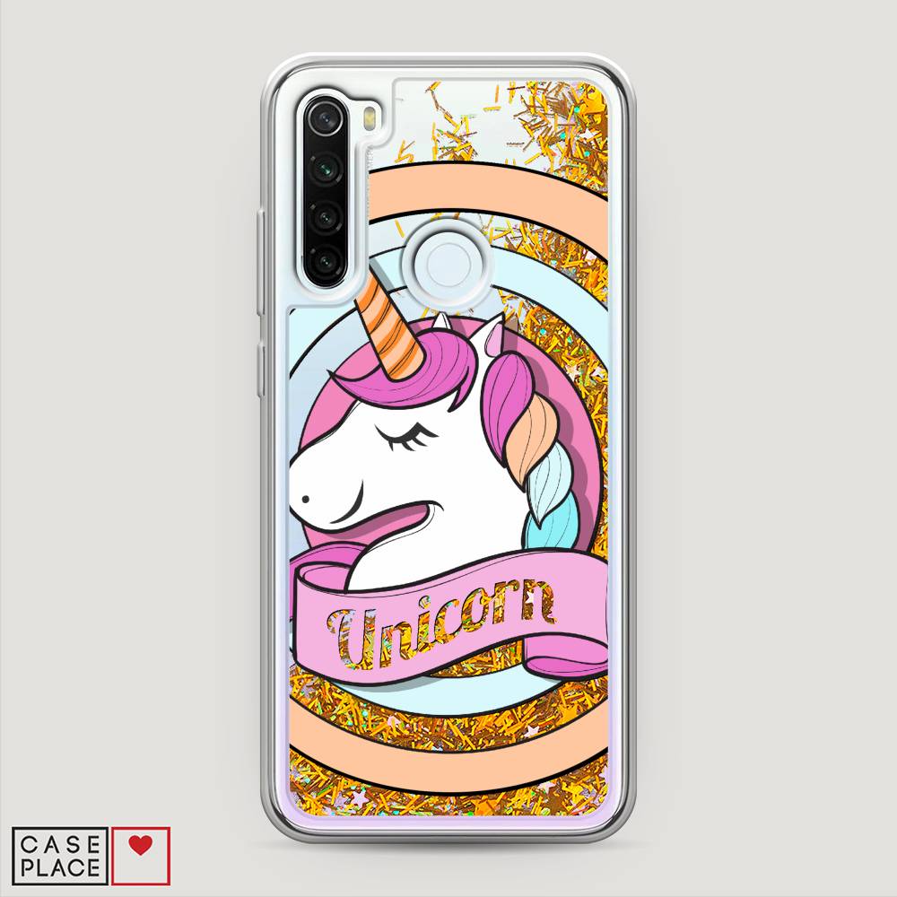 фото Жидкий чехол с блестками "unicorn зефирный" на xiaomi redmi note 8t awog