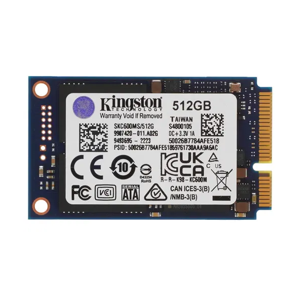 

SSD накопитель Kingston SKC600MS/512G mSATA 512 ГБ (1000612616), SKC600MS/512G