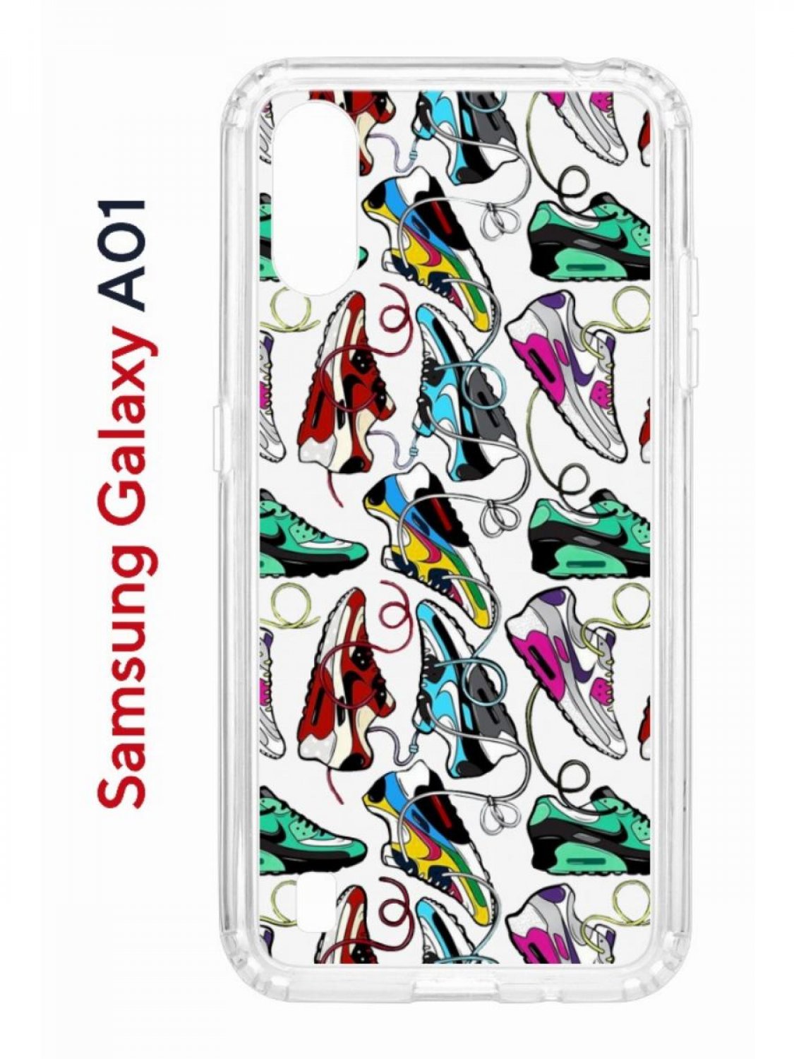 фото Чехол на samsung galaxy a01/a015 kruche print кроссы nike air max, противоударный бампер кruче