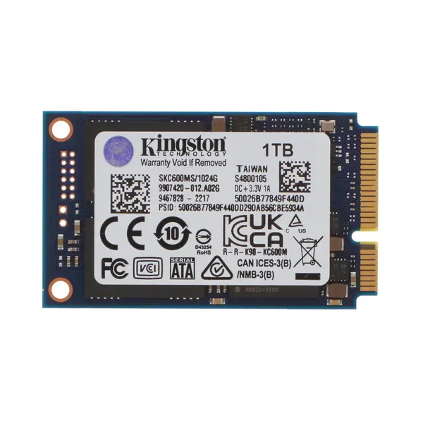 

SSD накопитель Kingston SKC600MS/1024G mSATA 1 ТБ (1000618272), SKC600MS/1024G