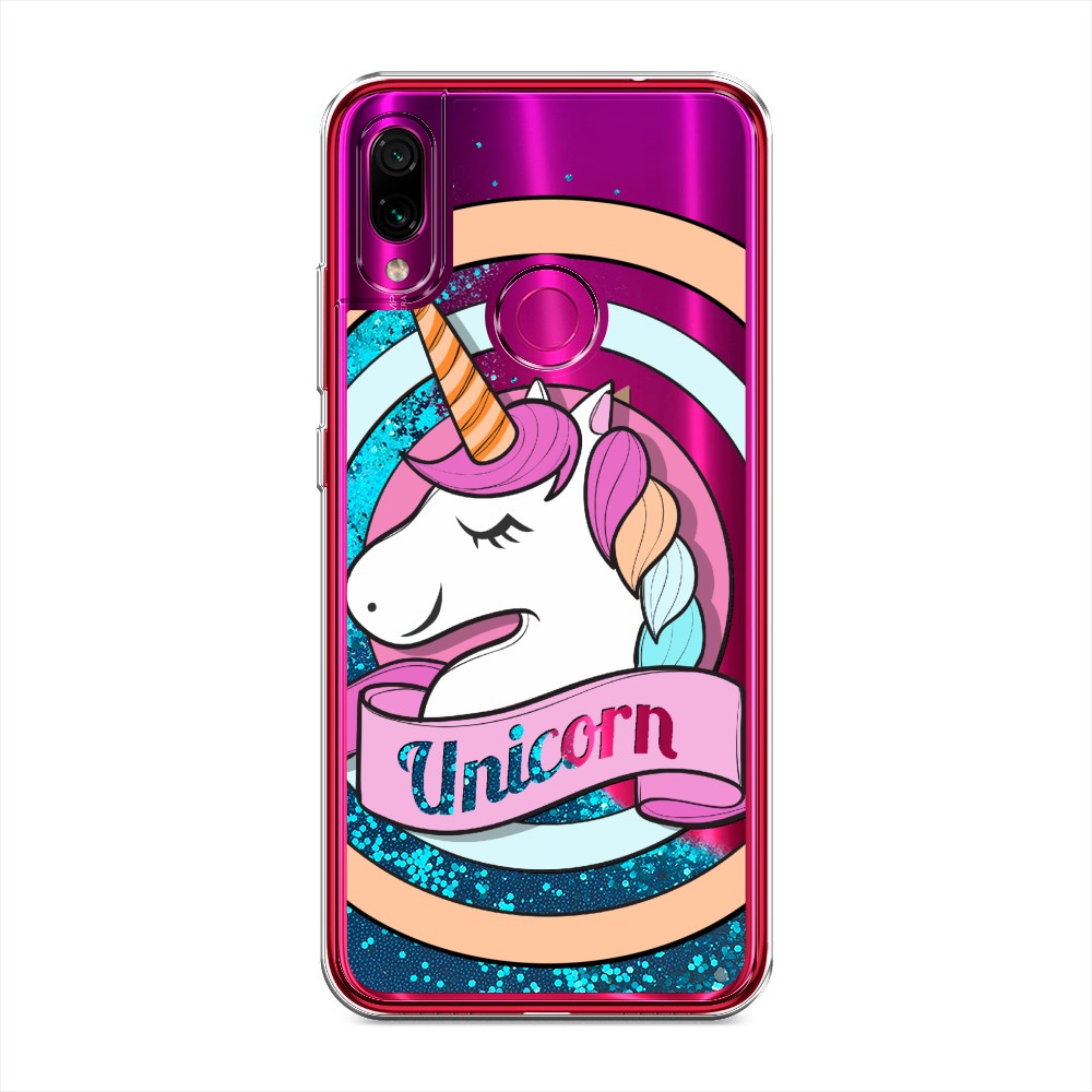 

Жидкий чехол с блестками "Unicorn зефирный" на Xiaomi Redmi Note 7