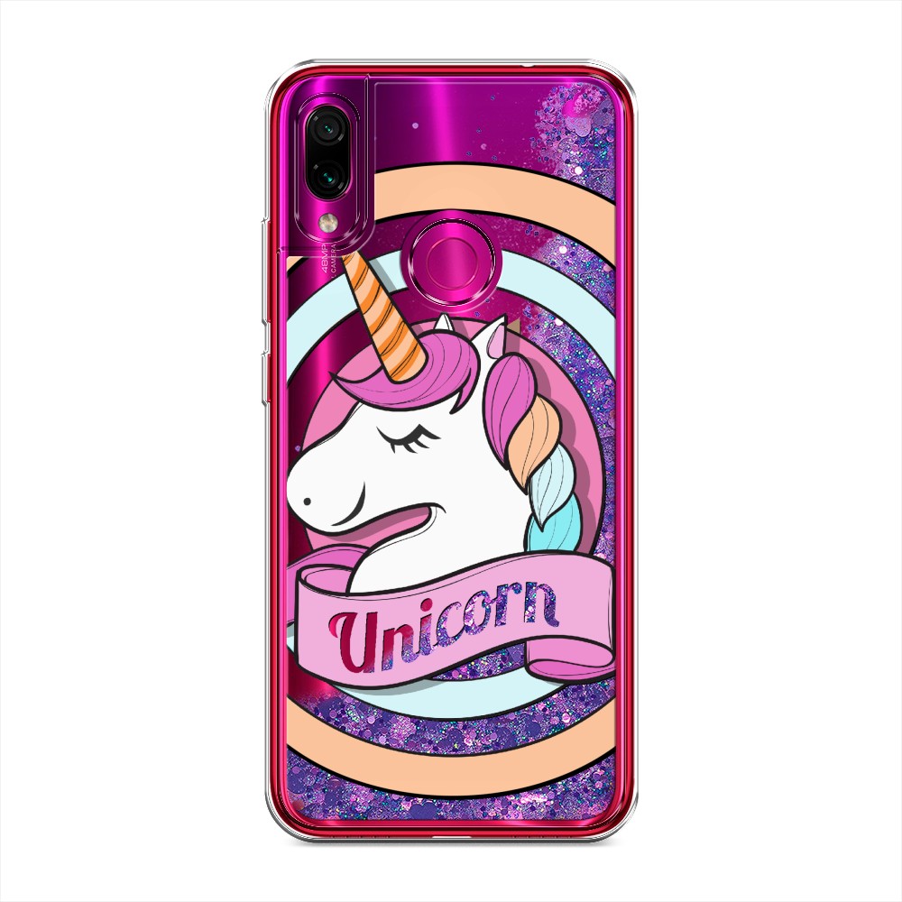 фото Жидкий чехол с блестками "unicorn зефирный" на xiaomi redmi note 7 awog