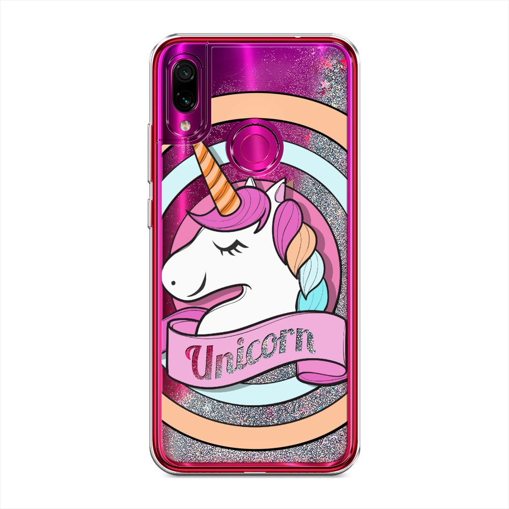 фото Жидкий чехол с блестками "unicorn зефирный" на xiaomi redmi note 7 awog