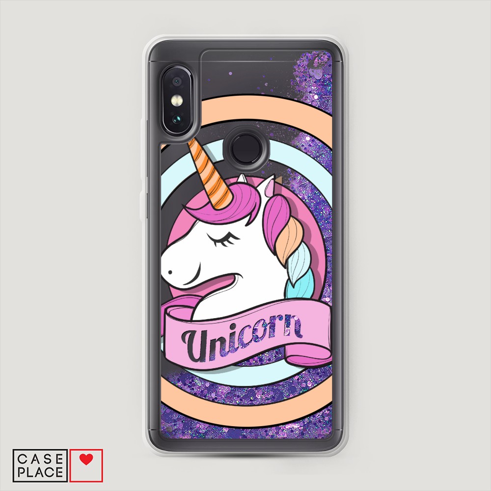 фото Жидкий чехол с блестками "unicorn зефирный" на xiaomi redmi note 5 awog