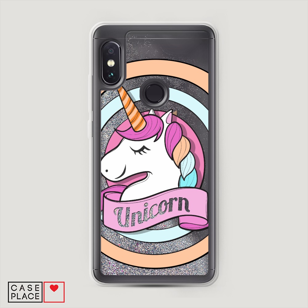 фото Жидкий чехол с блестками "unicorn зефирный" на xiaomi redmi note 5 awog