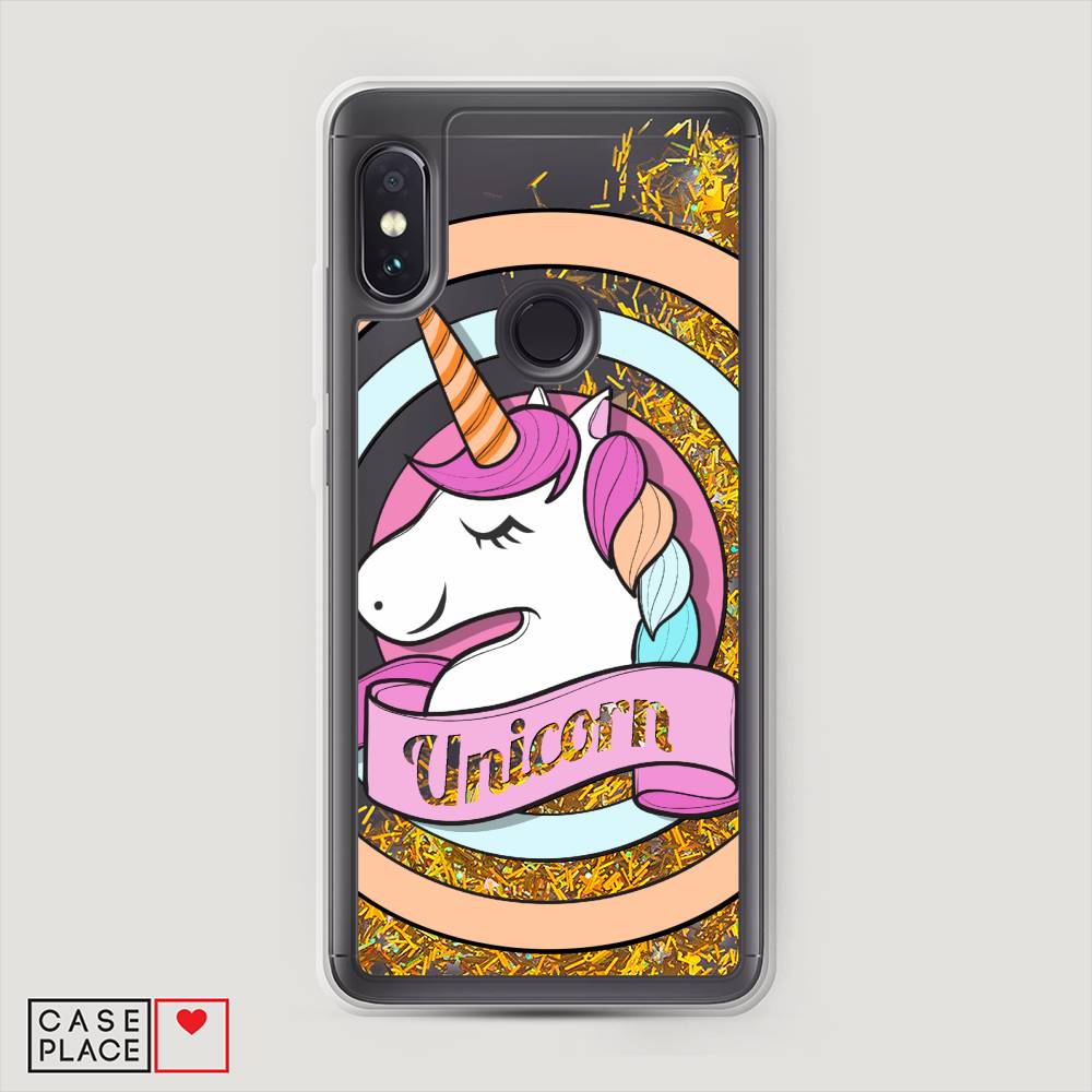 фото Жидкий чехол с блестками "unicorn зефирный" на xiaomi redmi note 5 awog