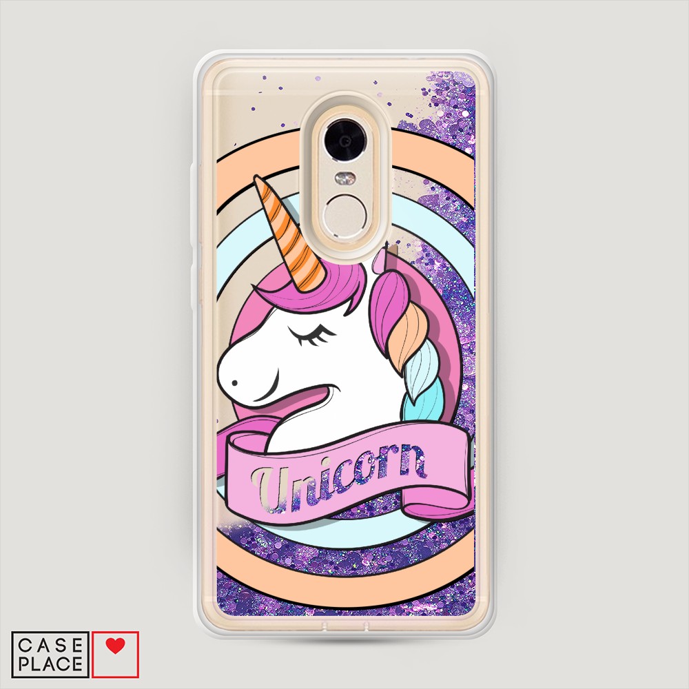 фото Жидкий чехол с блестками "unicorn зефирный" на xiaomi redmi note 4x awog