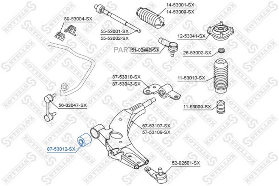 

STELLOX 8753012SX 87-53012-SX_сайлентблок рычага пер.!\ KIA Shuma alI 98-99