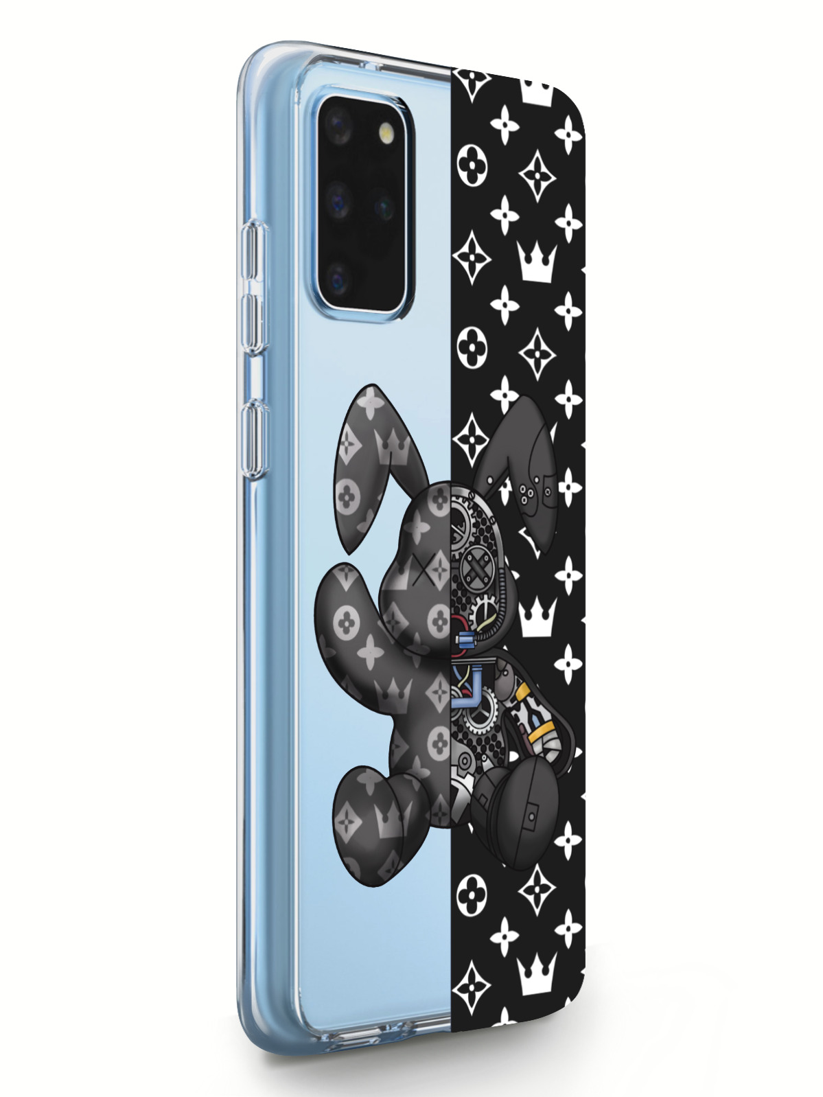 фото Чехол musthavecase для samsung galaxy s20+ bunny черный прозрачный