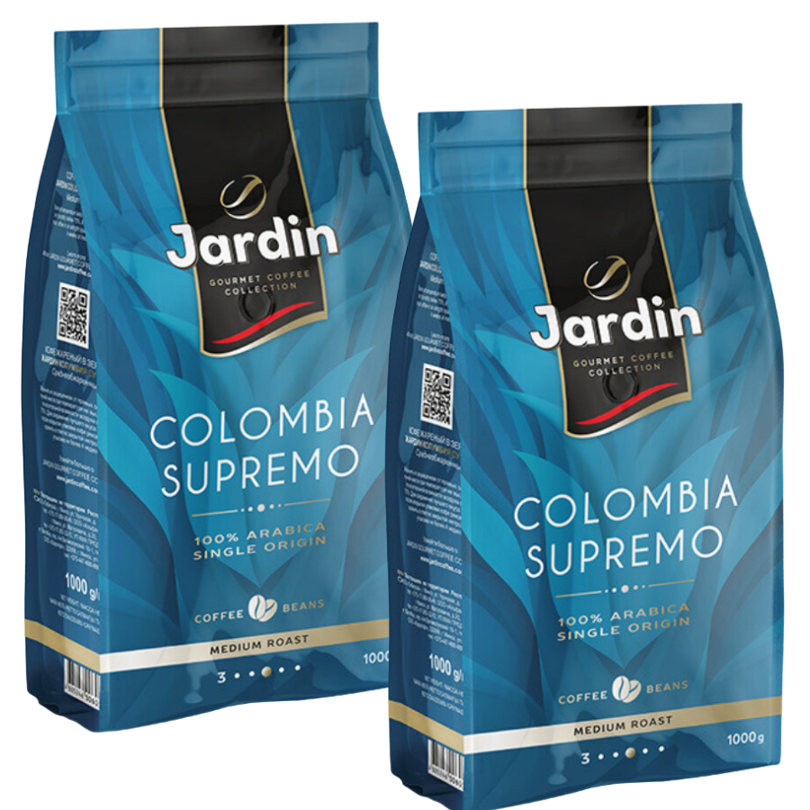 Кофе зерновой Jardin Колумбия Супремо 2 уп по 1 кг