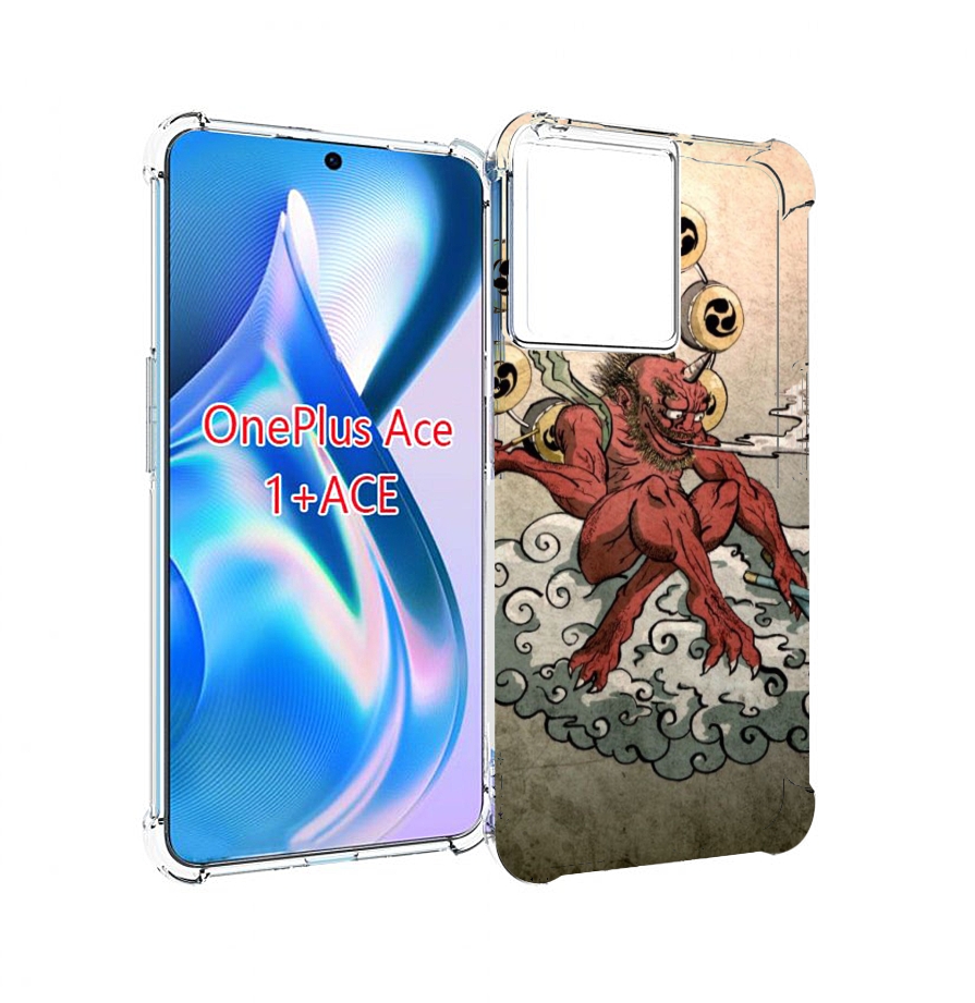 

Чехол MyPads красный чертик на облаке для OnePlus Ace, Прозрачный, Tocco
