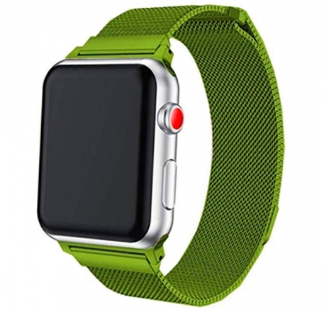 

Ремешок миланcкий из нержавеющей стали для Apple Watch 38/40мм (24), салатовый, на магните