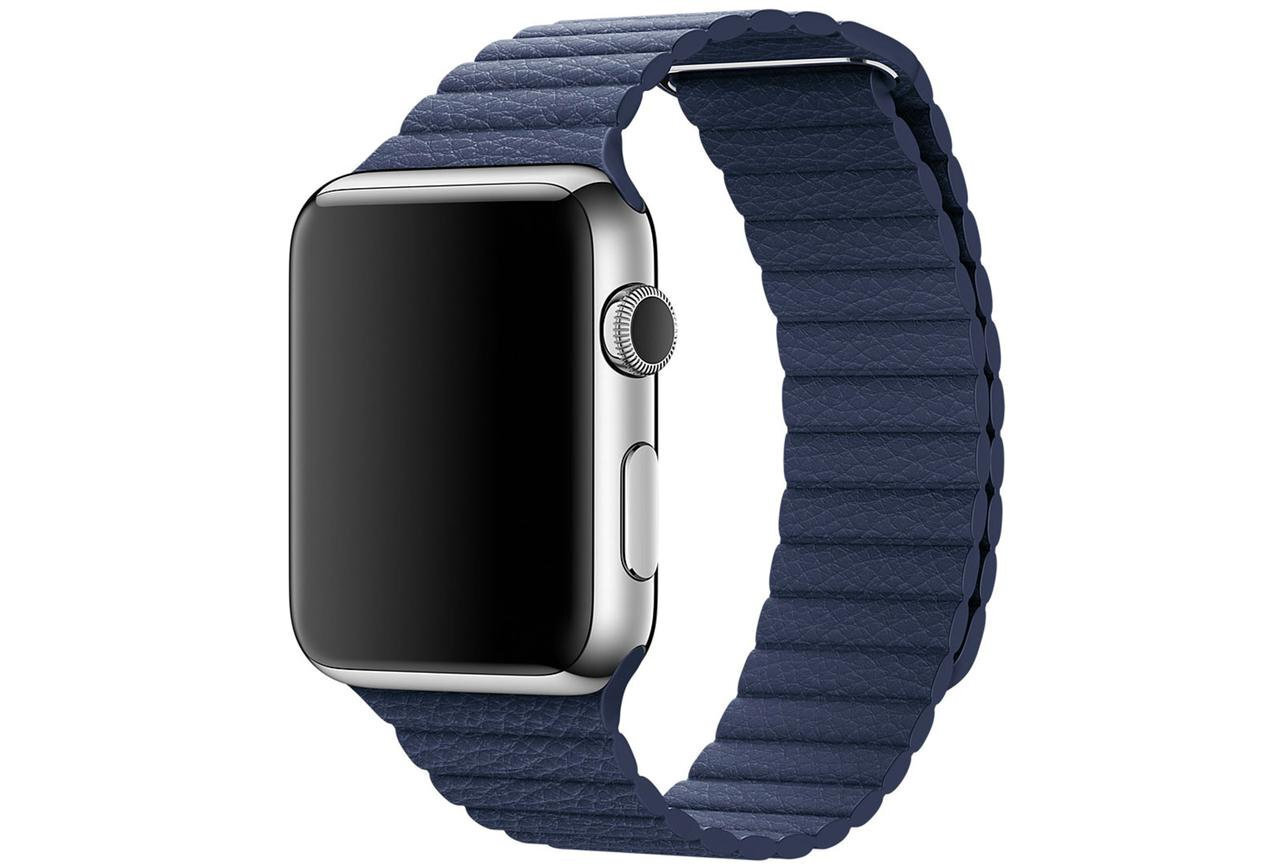 

Ремешок кожаный для Apple Watch 38/40мм (14), темно-синий, на магните