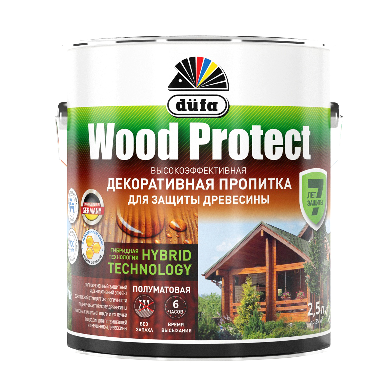 фото Пропитка для древесины dufa wood protect тик, 2,5 л