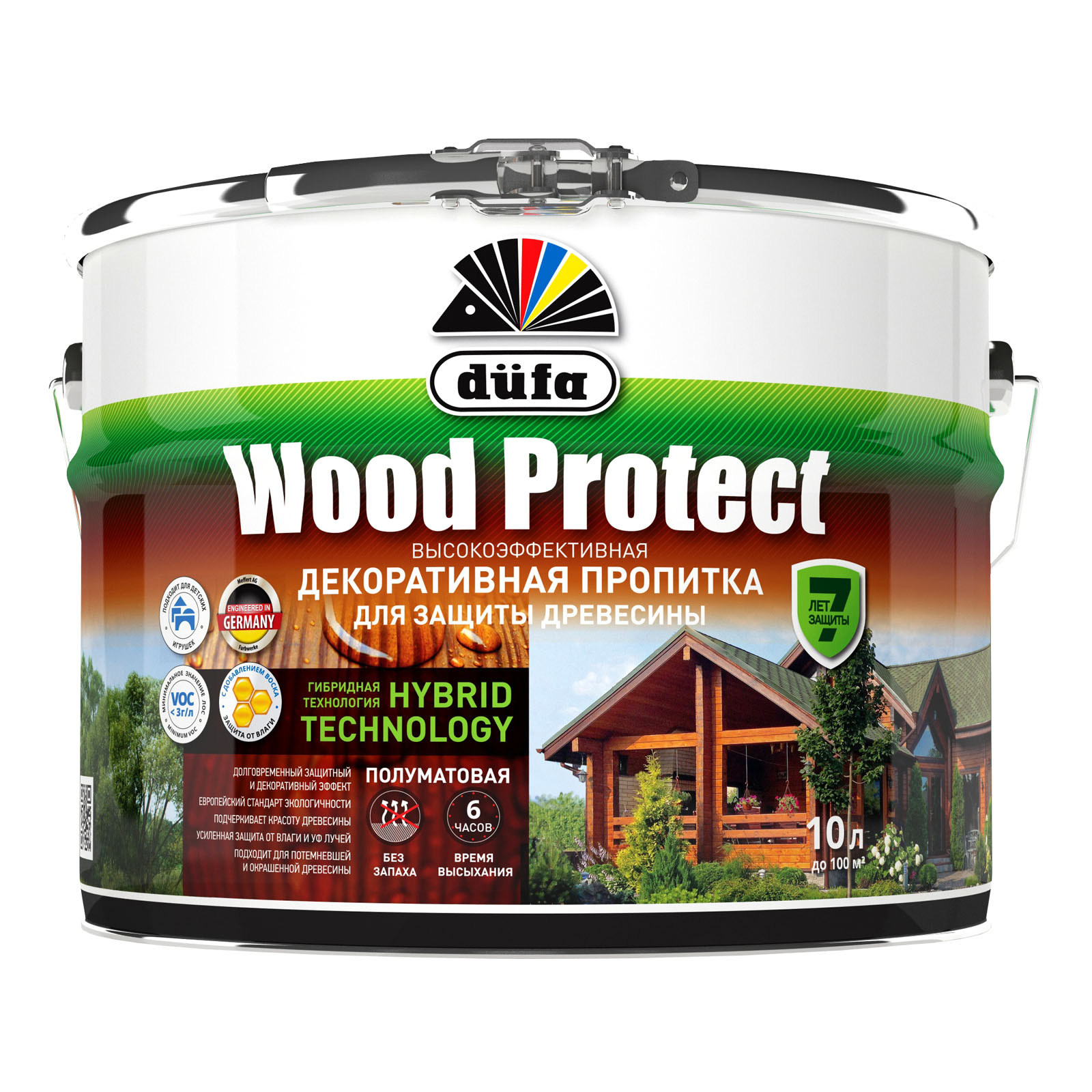 Пропитка для древесины Dufa Wood Protect палисандр, 10 л пропитка veres classic lazura 9 палисандр 2 7 л 1 4 42022