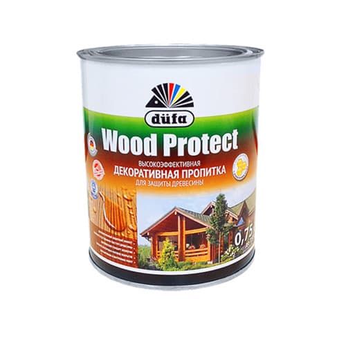 Антисептик для дерева с воском Dufa Wood Protect Орех, МП000015766, 0.75 л антисептик dufa wood decor кроющий декоративный для дерева база 1 белый 2 5 л