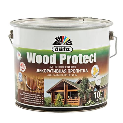антисептик для дерева с воском dufa wood protect махагон мп000015764 2 5 л Антисептик для дерева с воском Dufa Wood Protect Махагон, МП000015765, 10 л