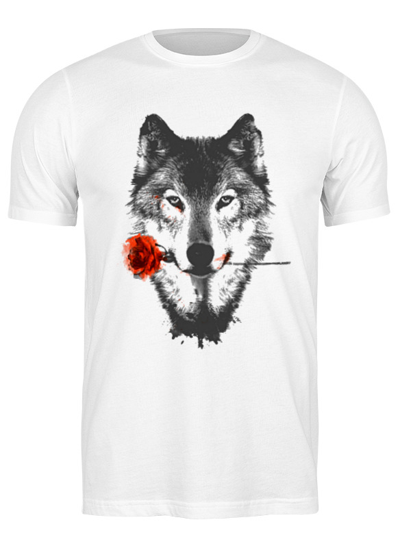 

Футболка мужская Printio Wolf&rose белая L, Белый, Wolf&rose