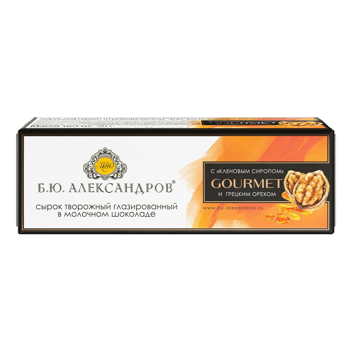

Сырок творожный Б.Ю. Александров Gourmet с сиропом и орехом в шоколаде 26% БЗМЖ 50 г