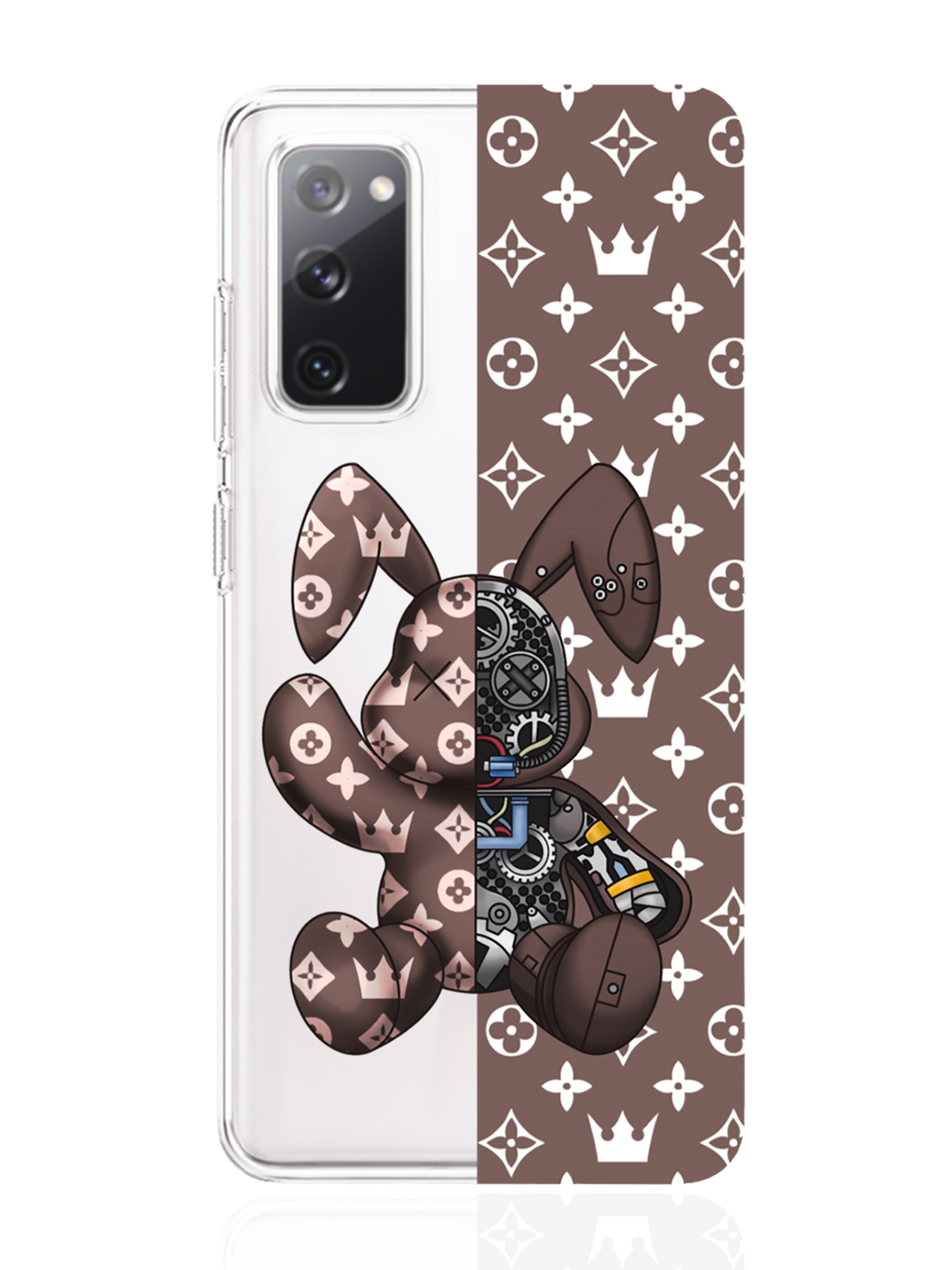 фото Чехол musthavecase для samsung galaxy s20 fe bunny коричневый прозрачный