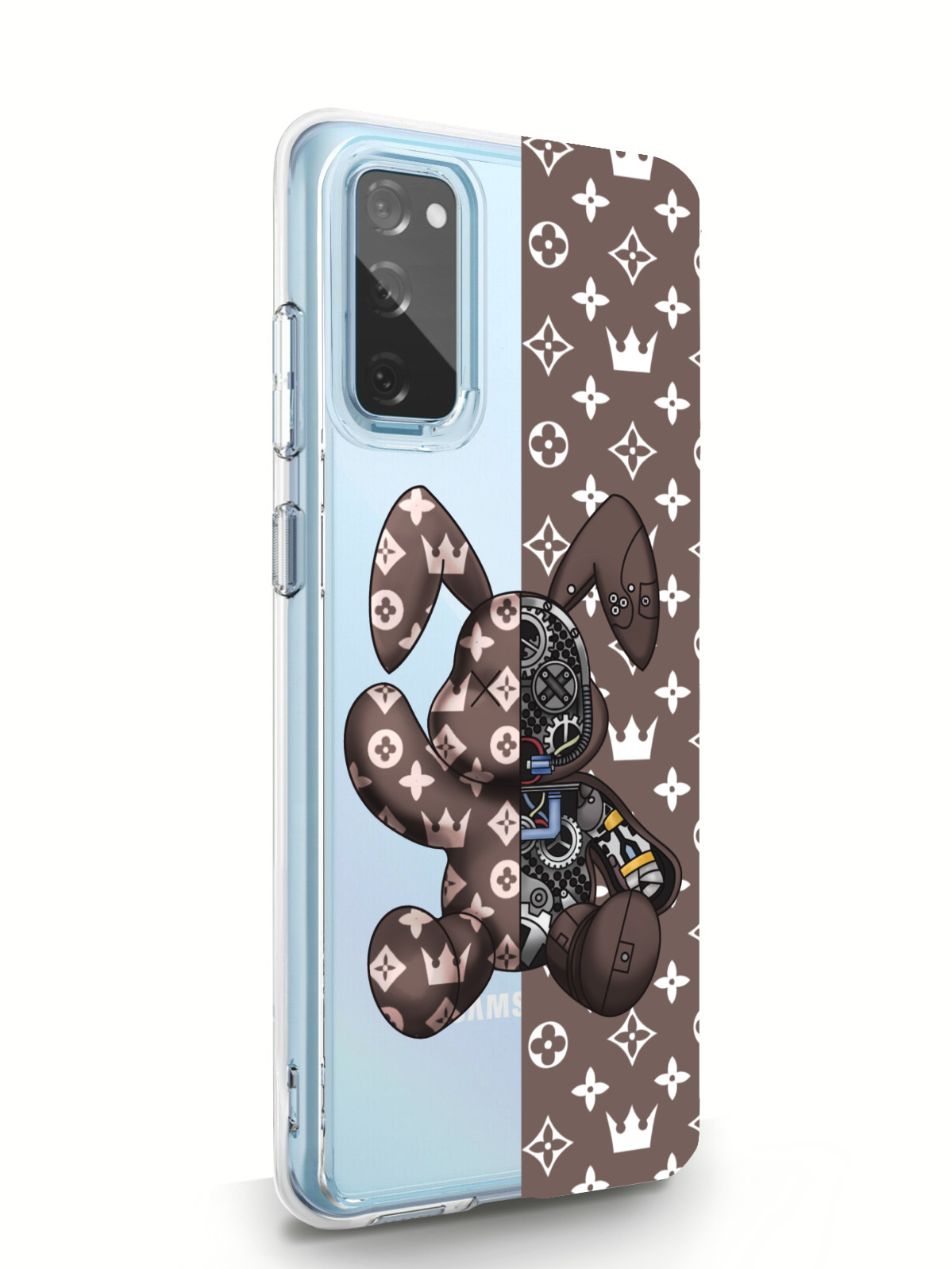 фото Чехол musthavecase для samsung galaxy s20 fe bunny коричневый прозрачный