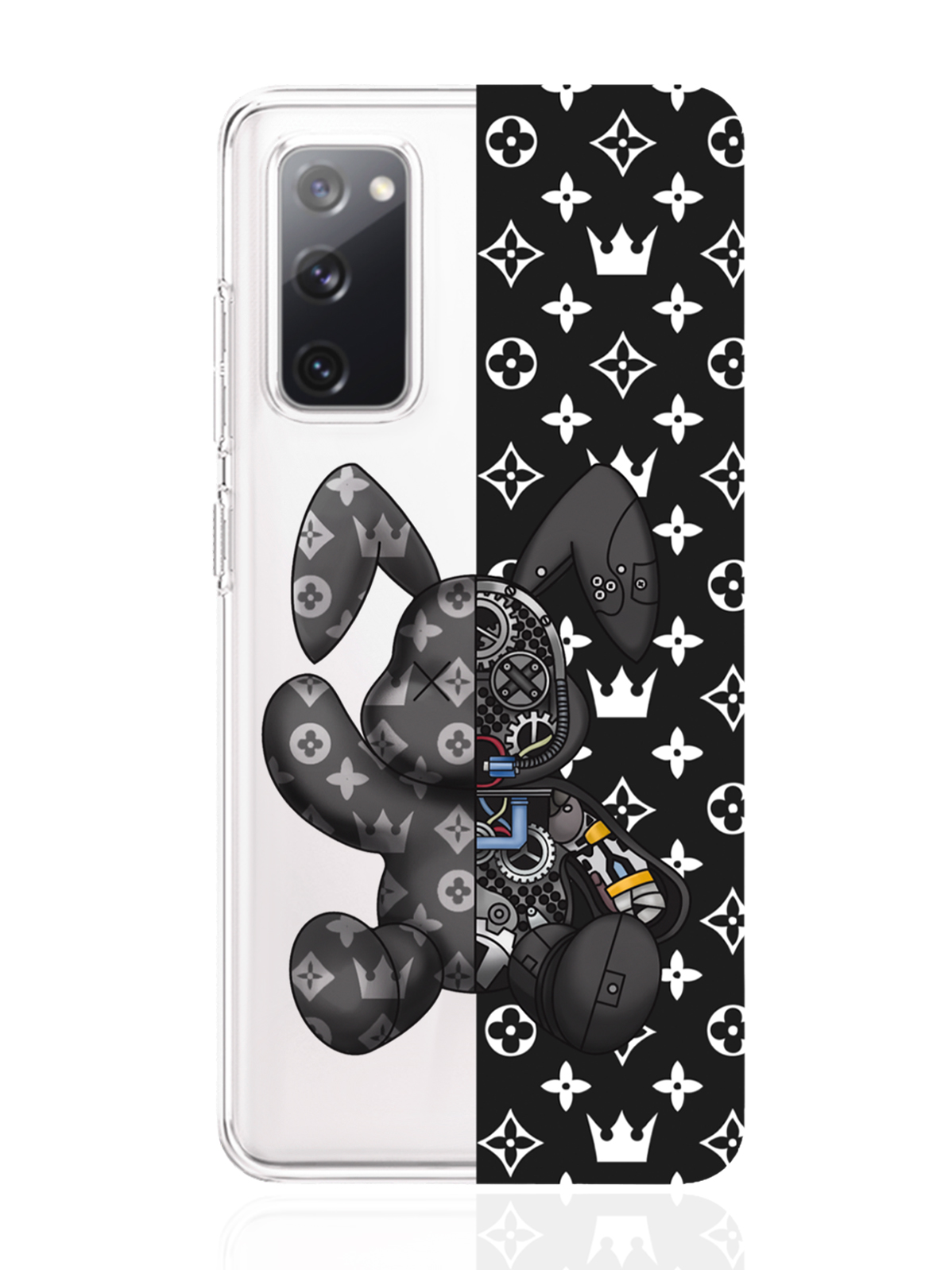 Чехол MustHaveCase для Samsung Galaxy S20 FE Bunny Черный прозрачный