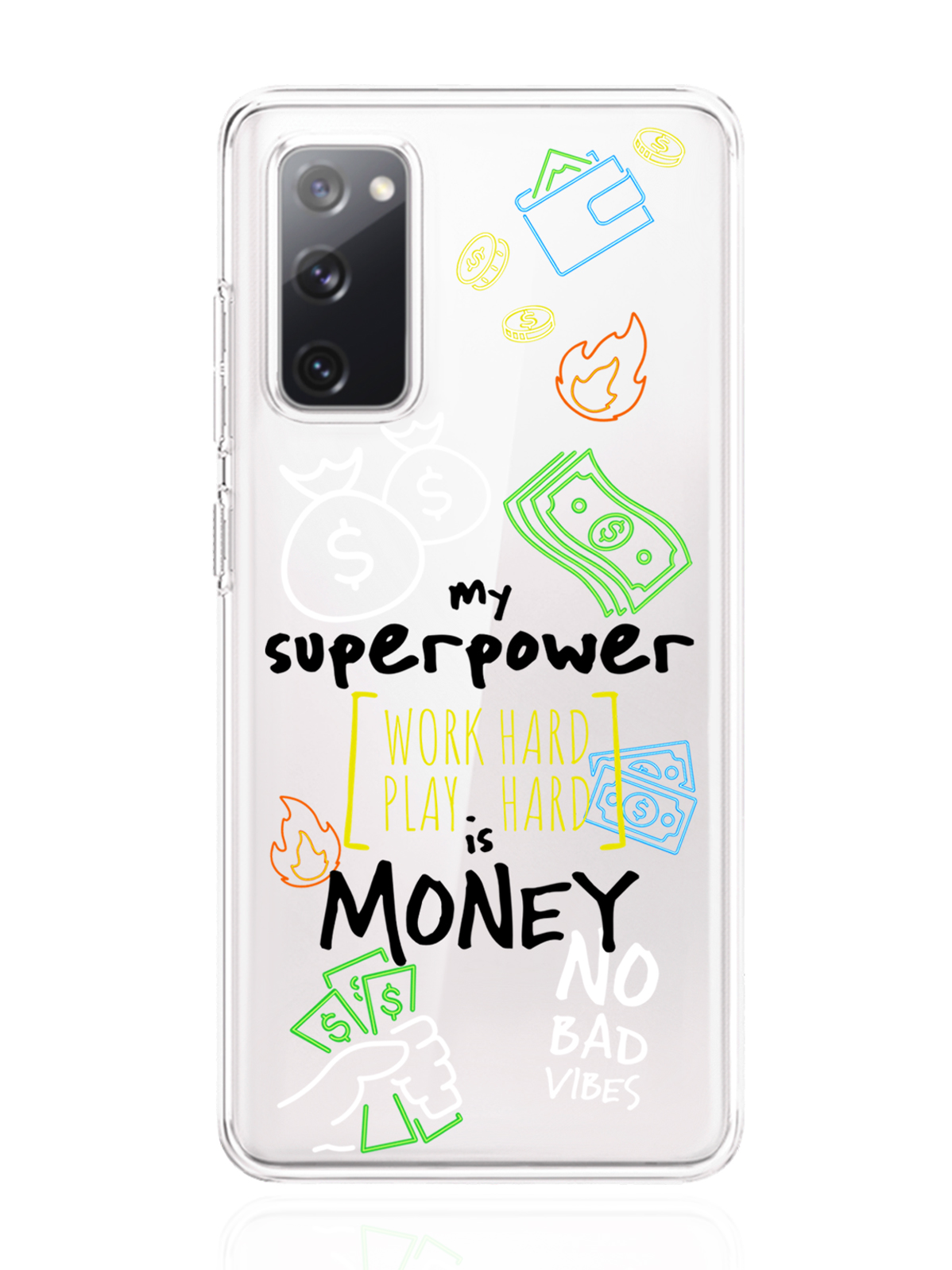 фото Чехол musthavecase для samsung galaxy s20 fe my superpower is money прозрачный