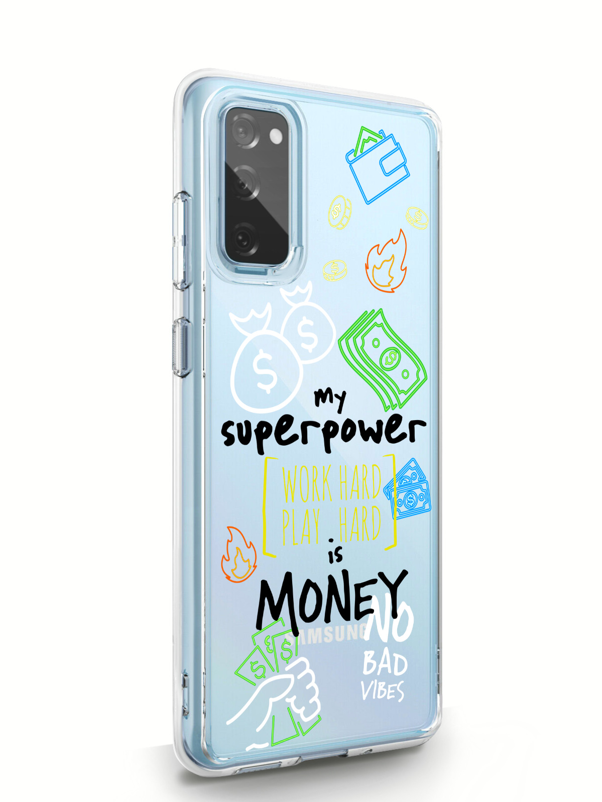 фото Чехол musthavecase для samsung galaxy s20 fe my superpower is money прозрачный