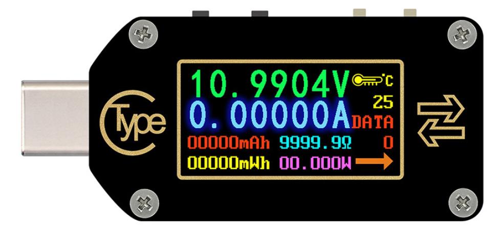 

Цифровой тестер Type-C порта GSMIN TC66, вольтметр, амперметр (Черный)