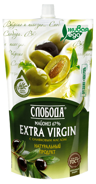 

Майонез Слобода Оливковый Extra Virgin 67% 480 мл